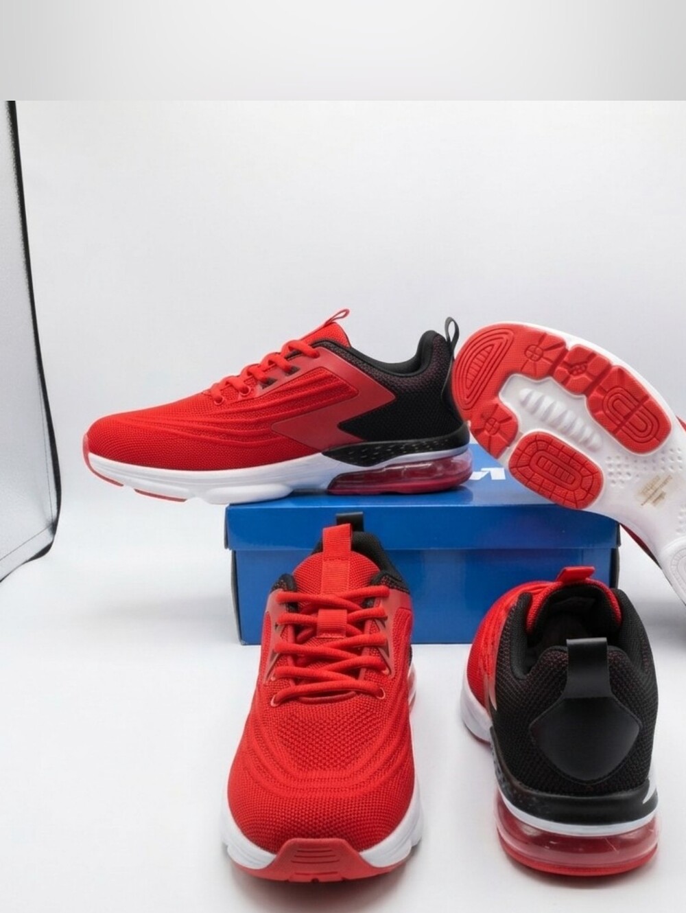 Jerko Men's Athletic Running Shoes Red Black Sneakers With Box